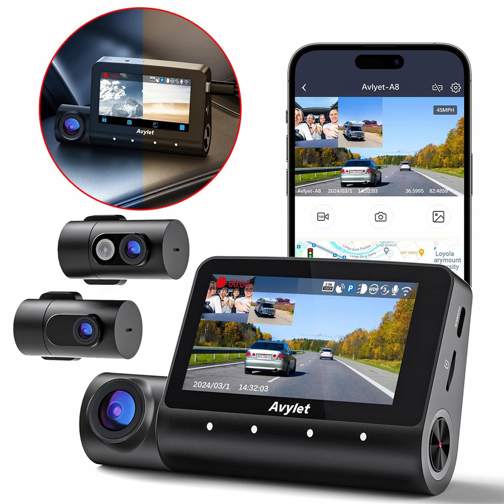 Automobilová Kamera 5K Videorekordér Hlasové Ovládání Zpětného Chodu