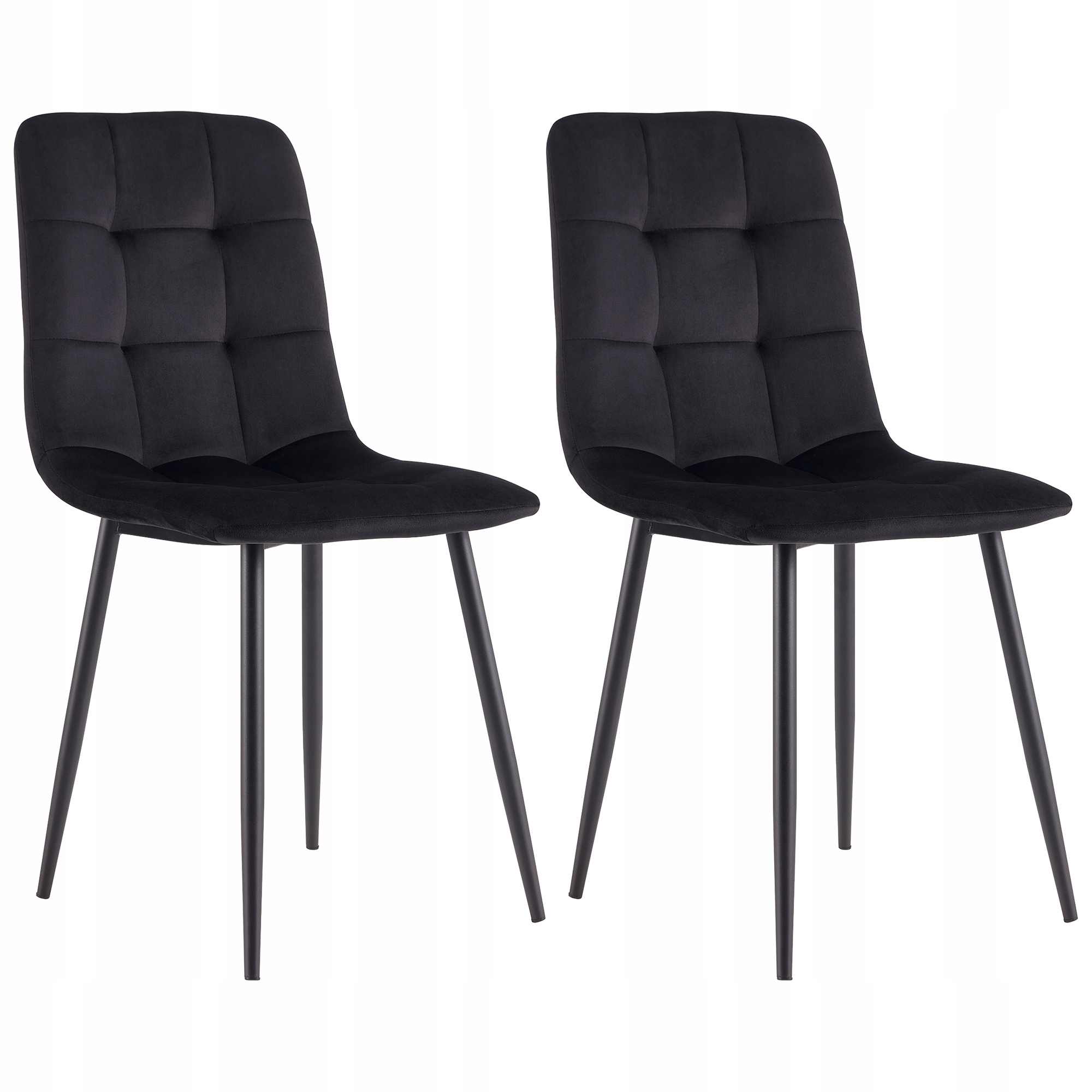 Čalúnená stolička Velúrová čierna do obývačky a jedálne „Kate“ Komplet x2