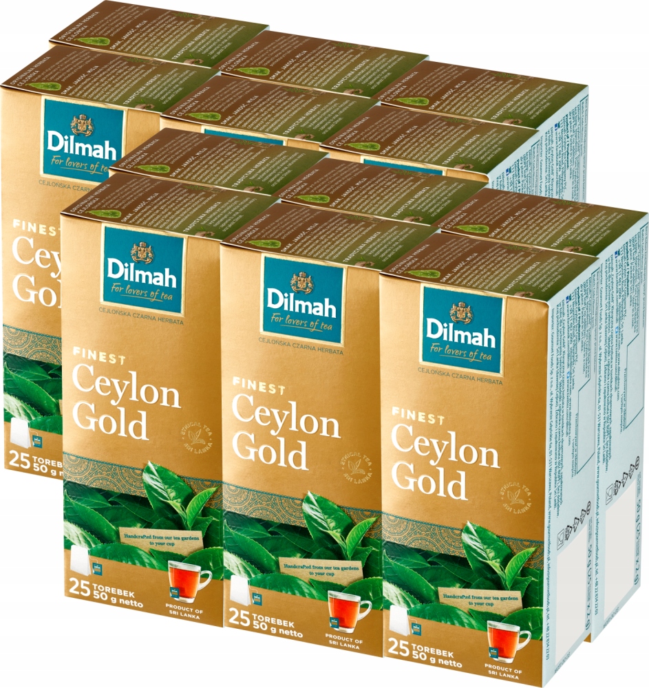 Herbata czarna ekspresowa Dilmah Ceylon Gold (25 torebek) 50 g x12