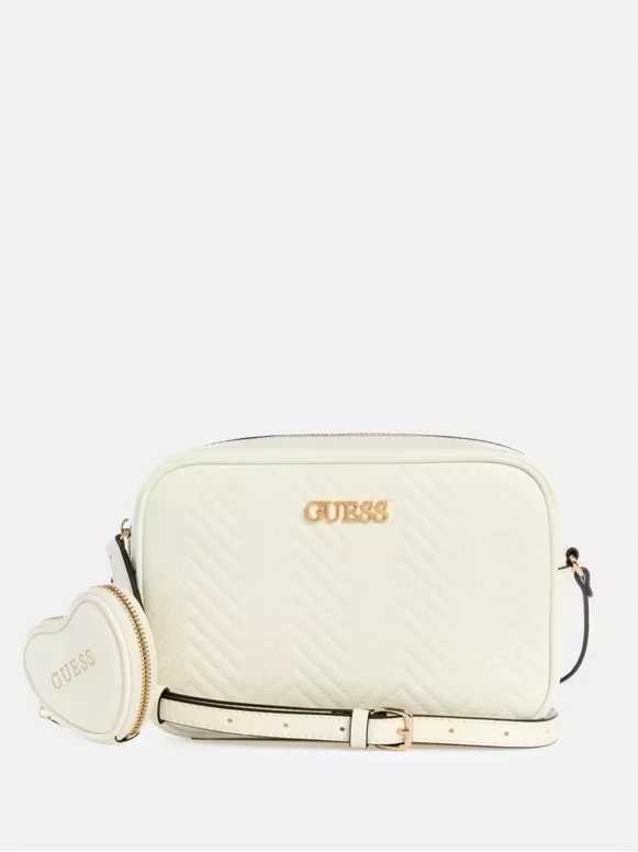 Guess dámská kabelka,crossbody Pristina Quilted mléčná