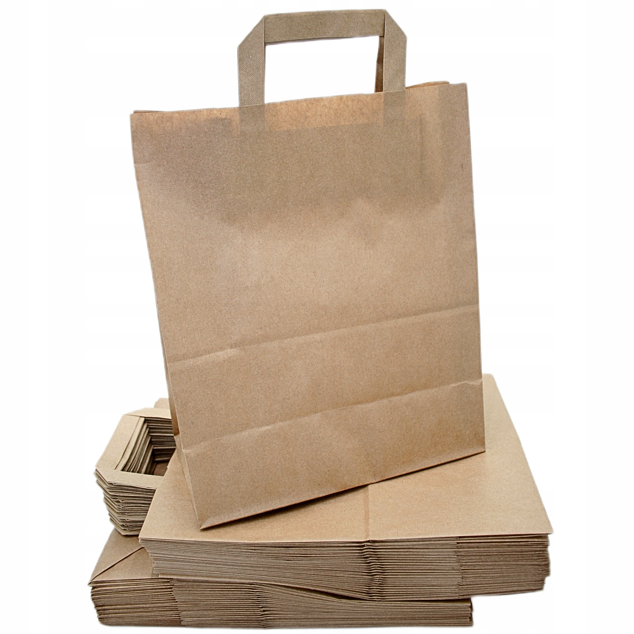 TORBA TOREBKA PAPIEROWA SZARA KLOCKOWA KRAFT Z UCHEM 260x140x320 250 SZTUK Głębokość produktu 14 cm