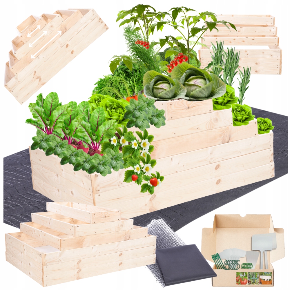 Nastavitelný vyvýšený záhon zeleninový záhon pařeniště impregnace 54x120x90