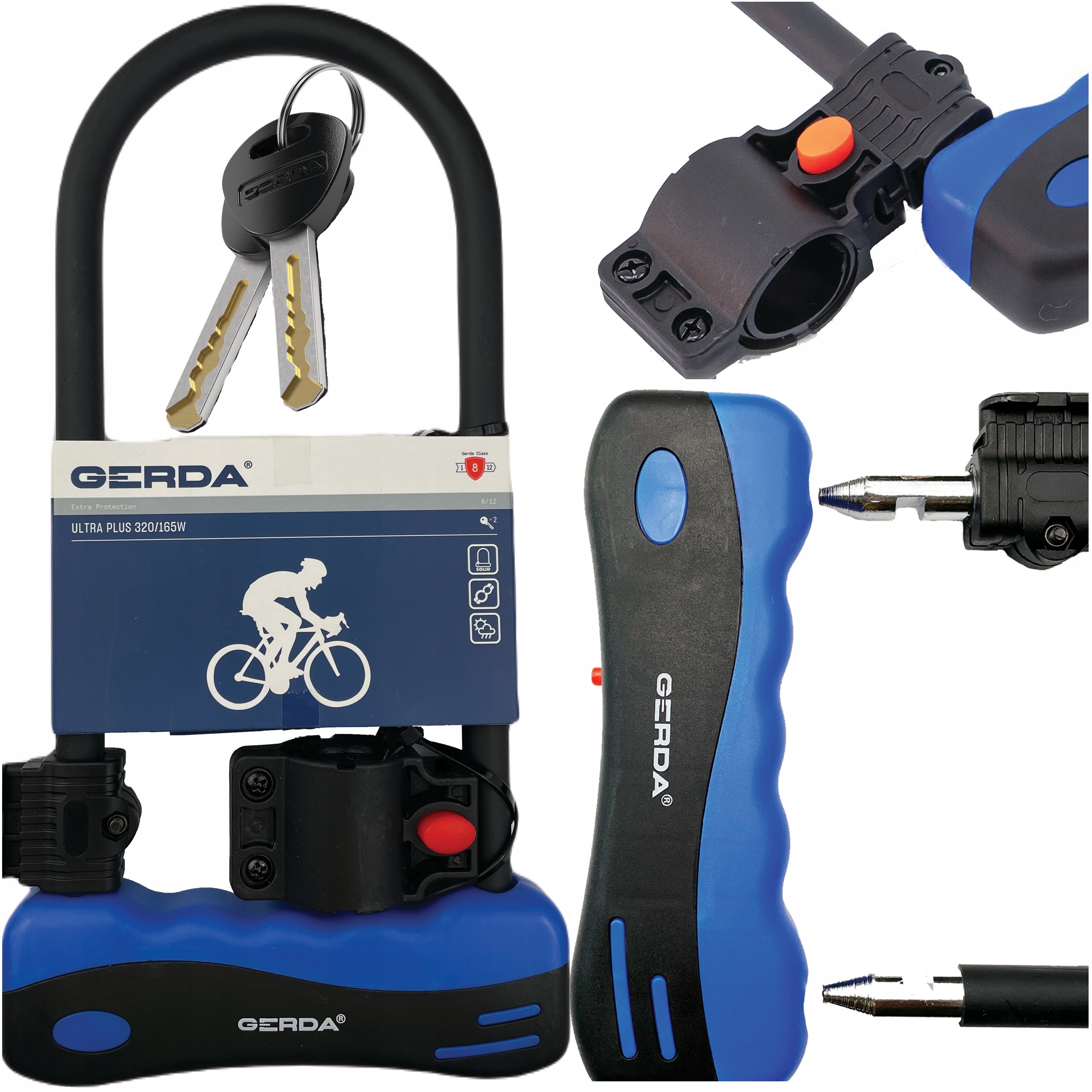 ZAPIĘCIE ROWEROWE GERDA U LOCK ZAPIĘCIE DO ROWERU ULTRA 320/165W MOCNA STAL