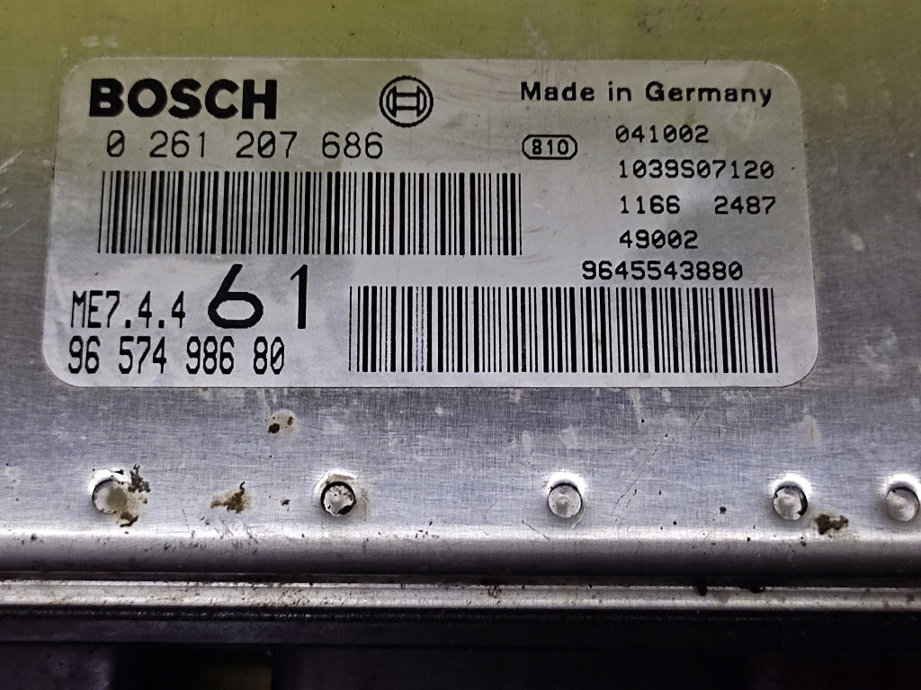 PEUGEOT PARTNER 1.6 control unit of the engine 0261207686
