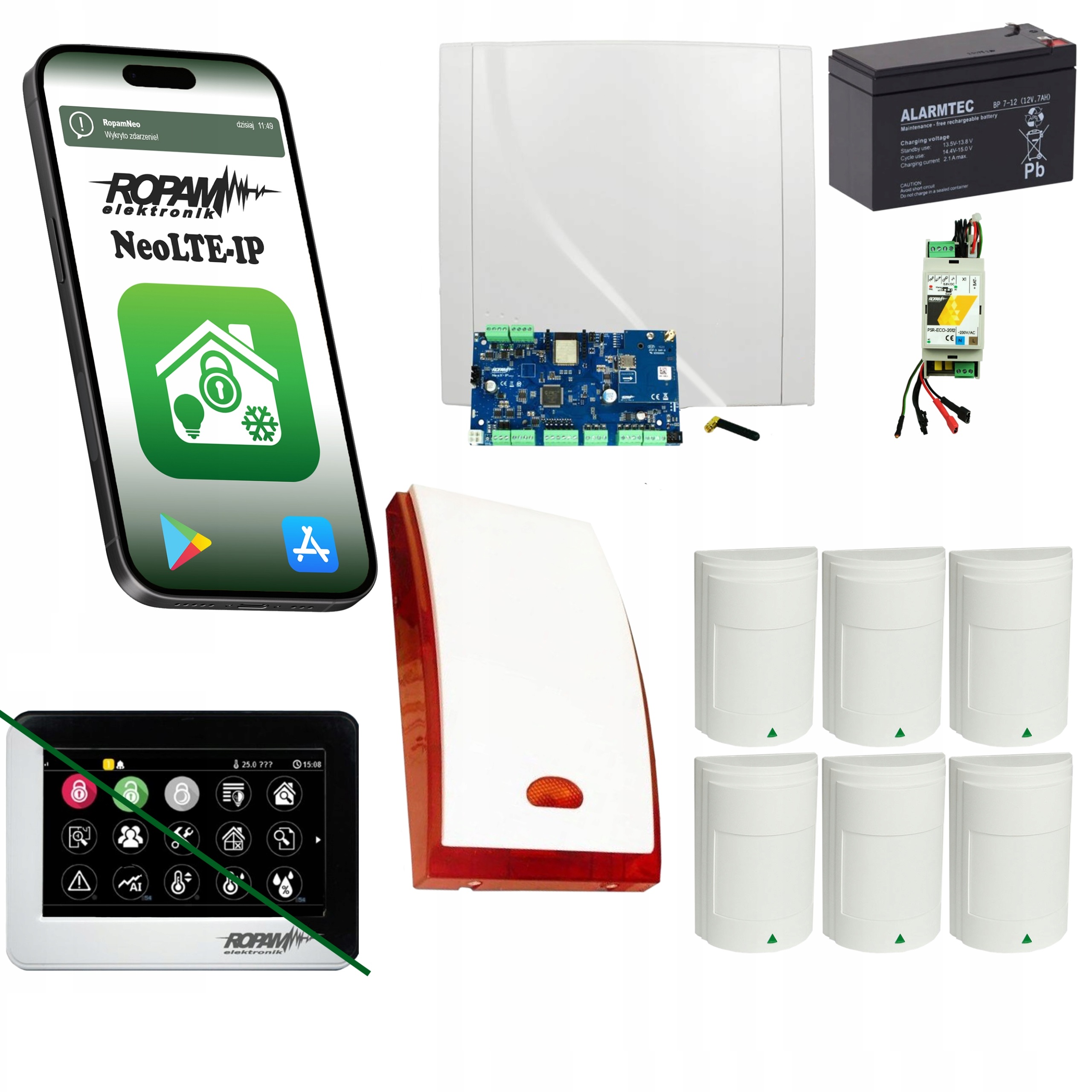 Alarmový systém Ropam Lte WiFi 6 detektorov Paradox na zabezpečenie domácnosti