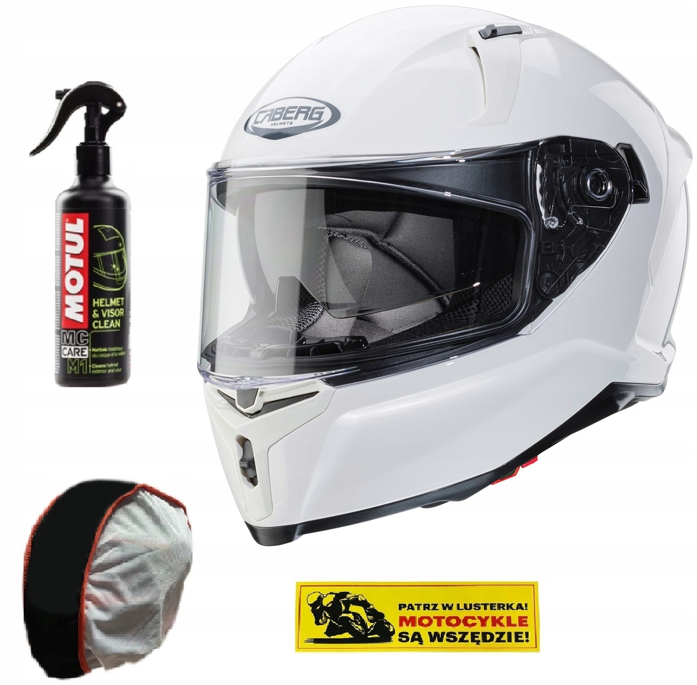 KASK CABERG INTEGRALNY AVALON BIAŁY POŁYSK r. L