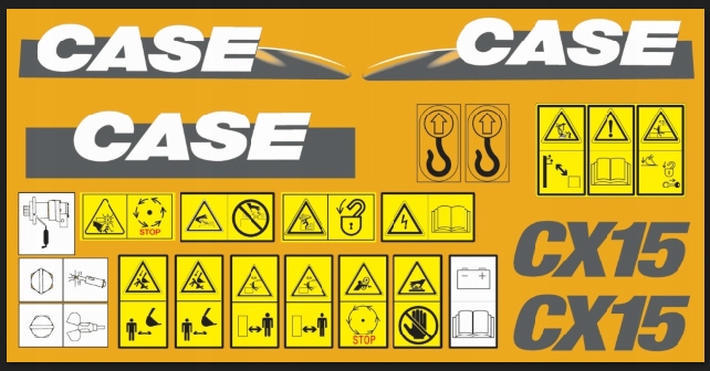 nálepka, logo na kapotě bagr Case CX15