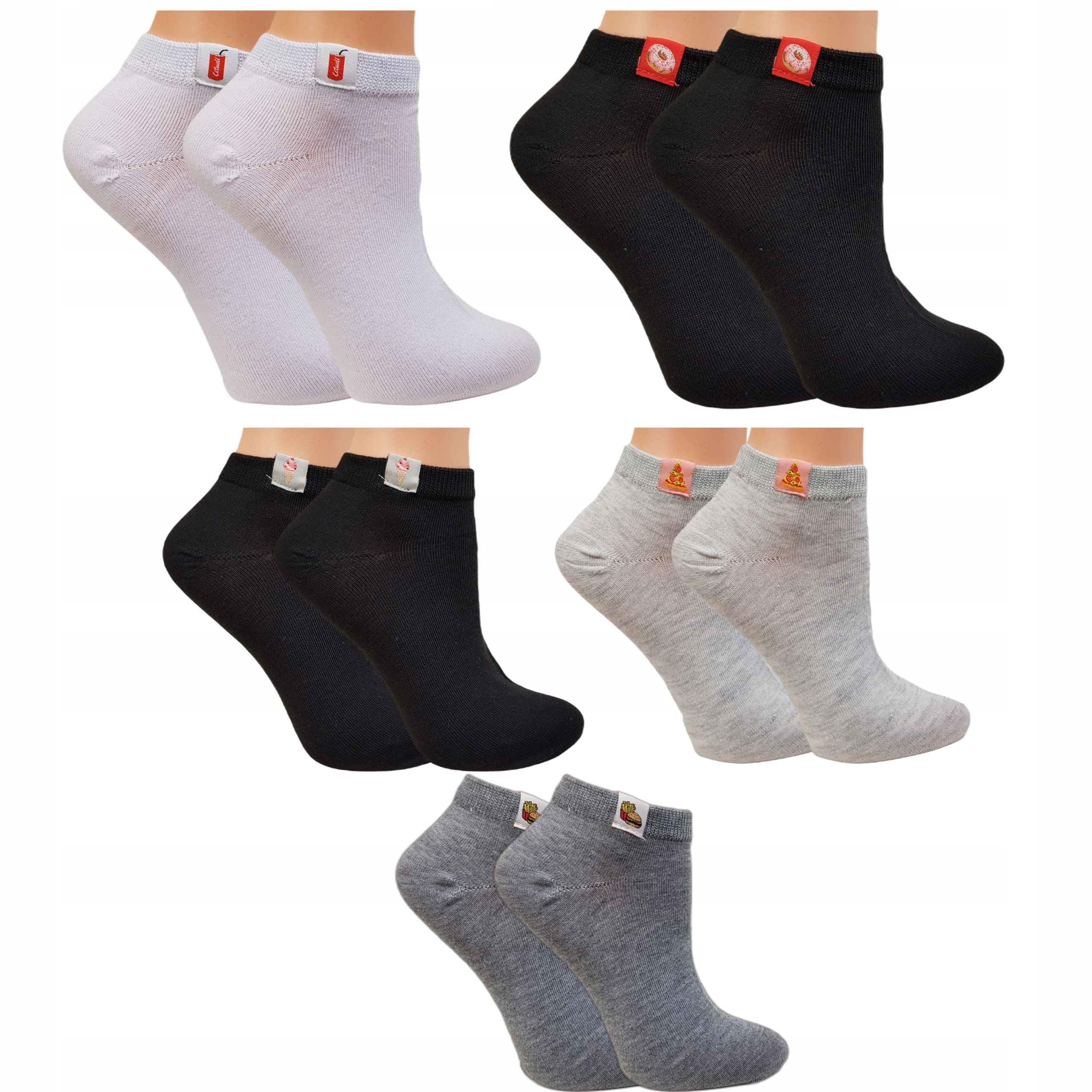 

5x Damskie Skarpety Bawełniane Krótkie Stopki