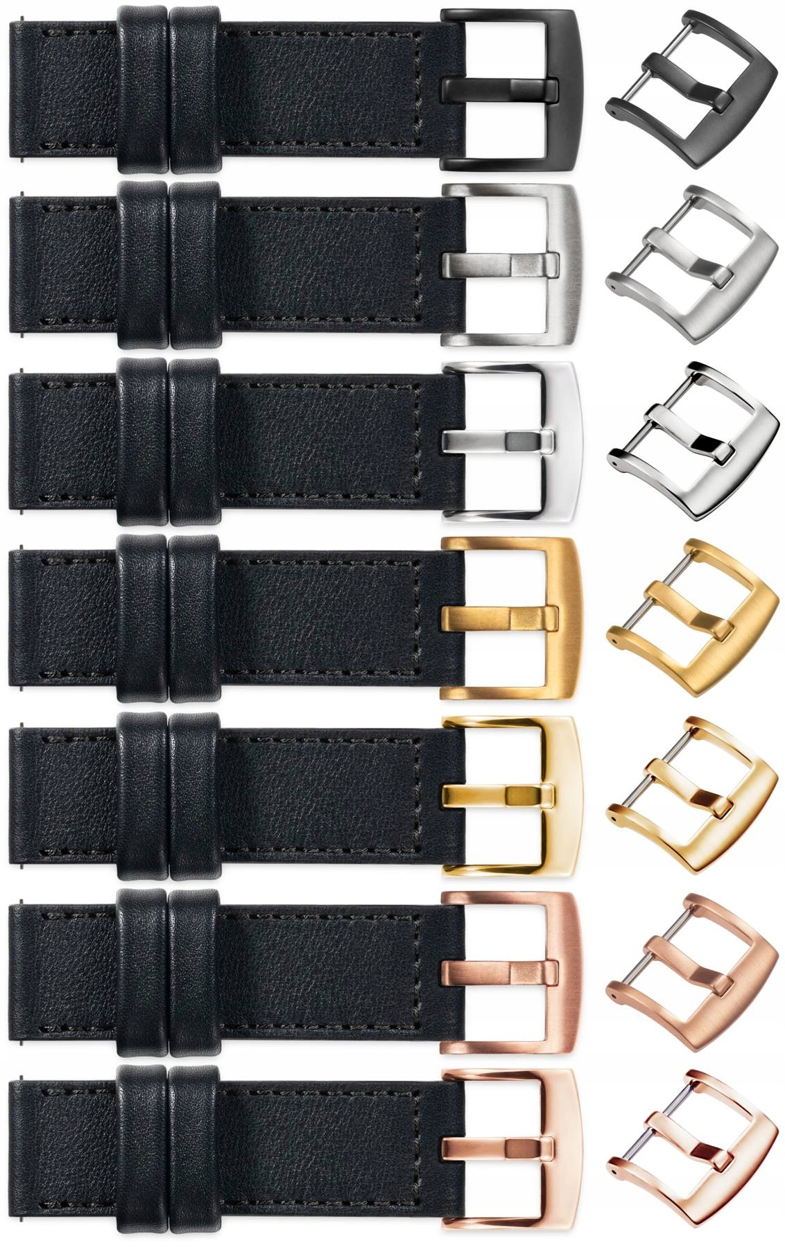 Klamra paska do zegarka 22mm premium stal nierdzewna PVD czarna MOVEAR Szerokość 22 mm