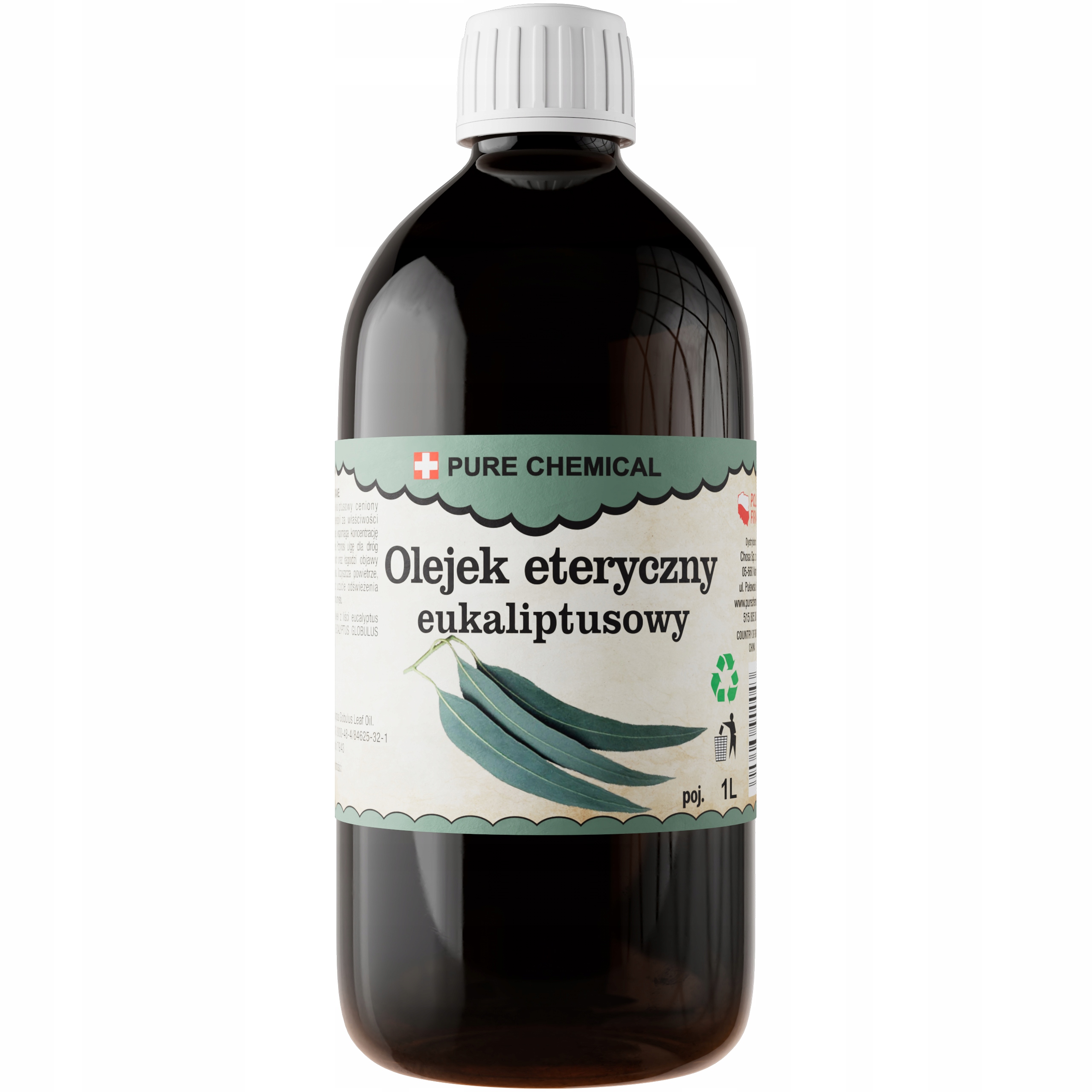 Eukaliptusowy Naturalny Olejek Eteryczny Do Sauny Masażu 1000ml 1L