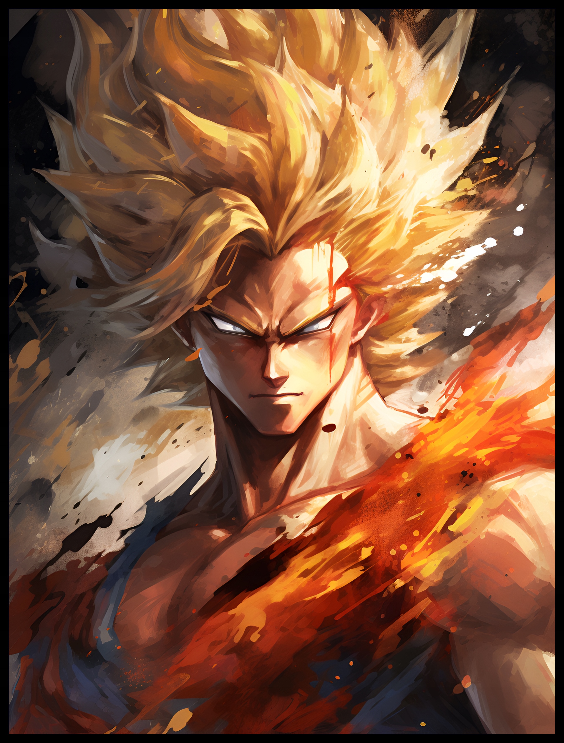 Plakat na Ścianę Obraz Dragon Ball Z Son Goku SSJ2 Anime 40x60 cm Premium