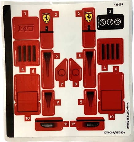 LEGO 76934stk01 6513804 Matrica lap 1 db ÚJ