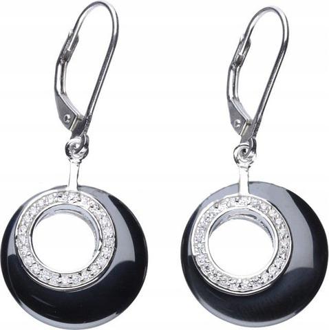 Stříbrné náušnice 925 černé se zirkony 5,37 g Výjimečný vzor jako dárek