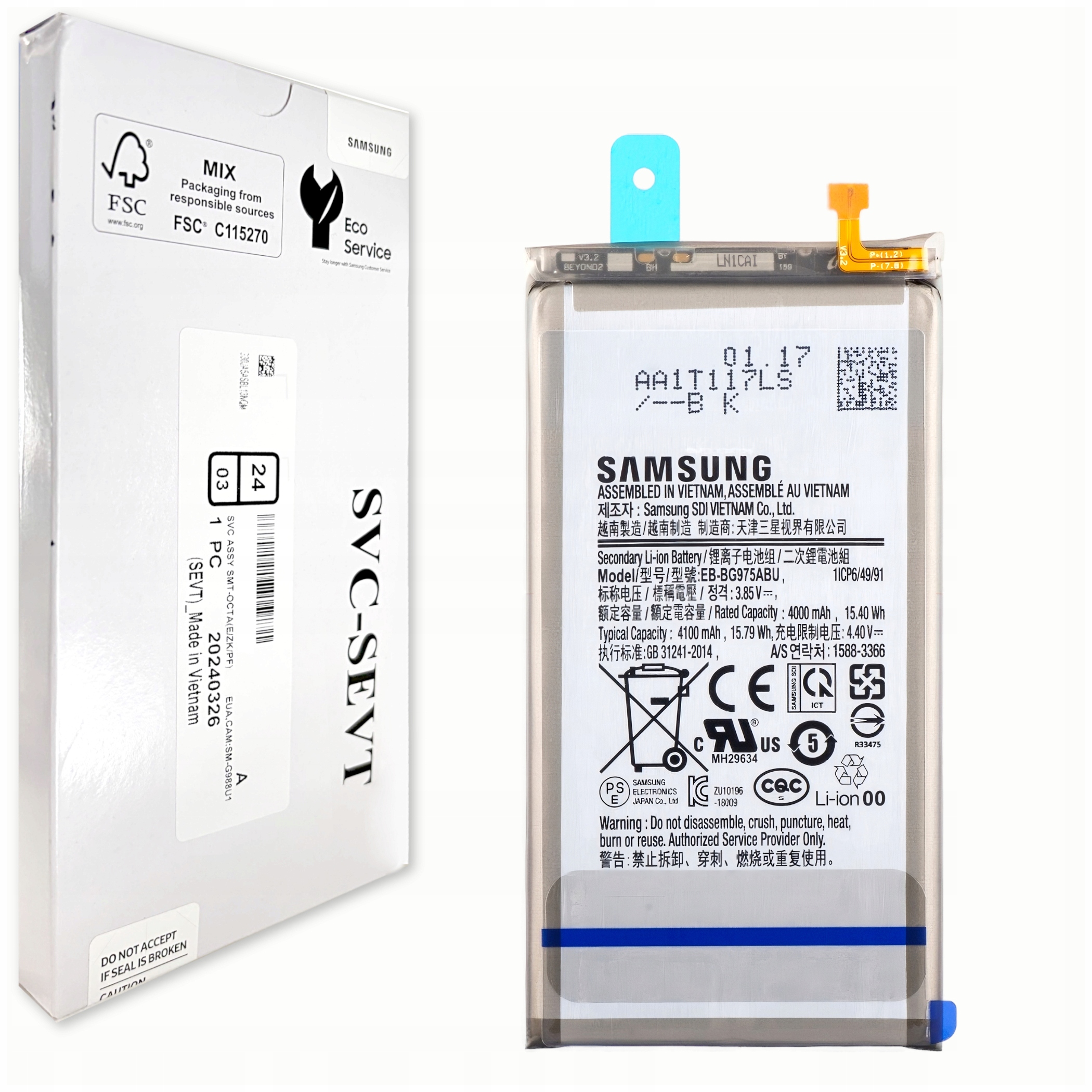 Oryginał Bateria EB-BG975ABU do Samsung Galaxy S10 Plus