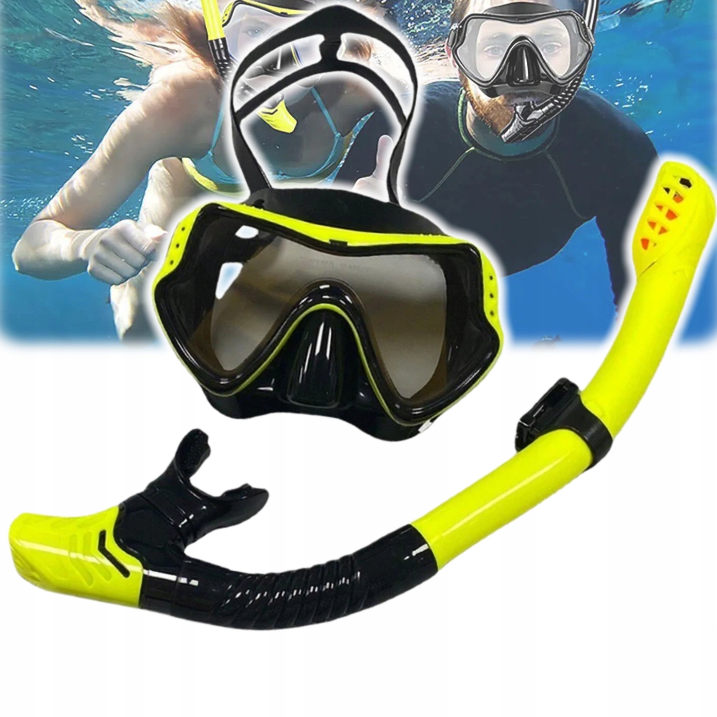 ZESTAW MASKA I FAJKA DO NURKOWANIA OKULARY I RURKA DO SNORKELINGU WIDOK