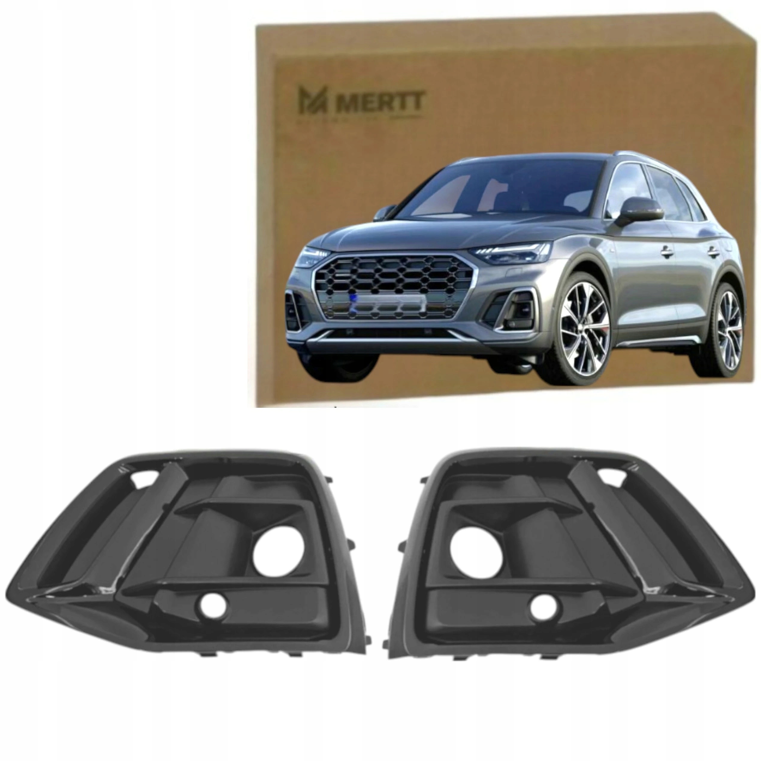 Mřížky Nárazníku Halogenů Komplet Černé Krytky Audi Q5 Fy 2020-