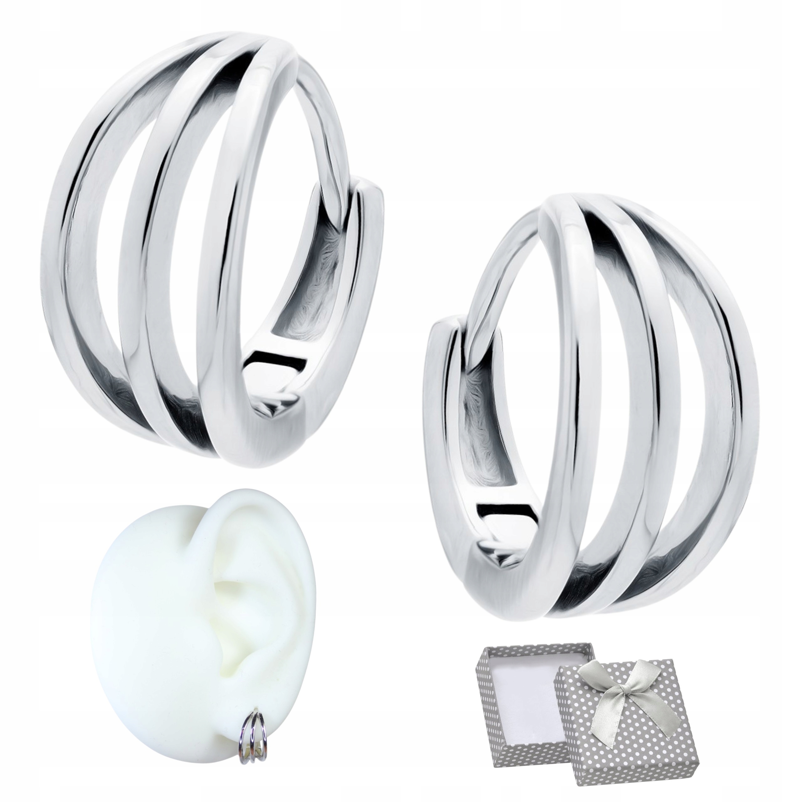 Stříbrné Náušnice ryzost 925 Rhodiovaná kolečka Kola Anglické zapínání Dárek