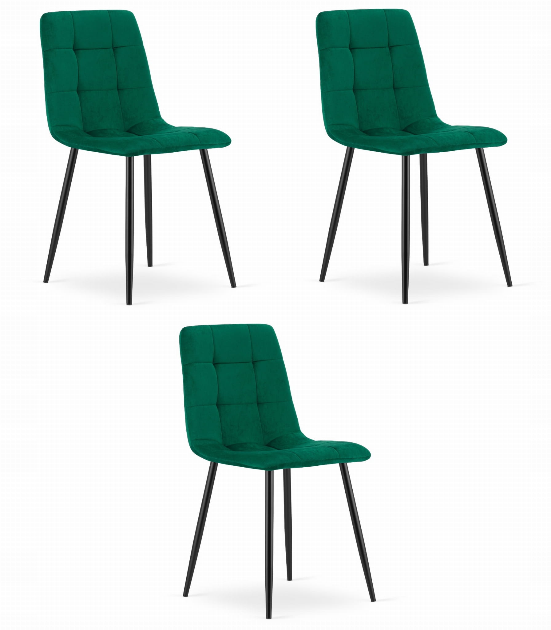 Křeslo Kara tmavá zeleň samet x 3