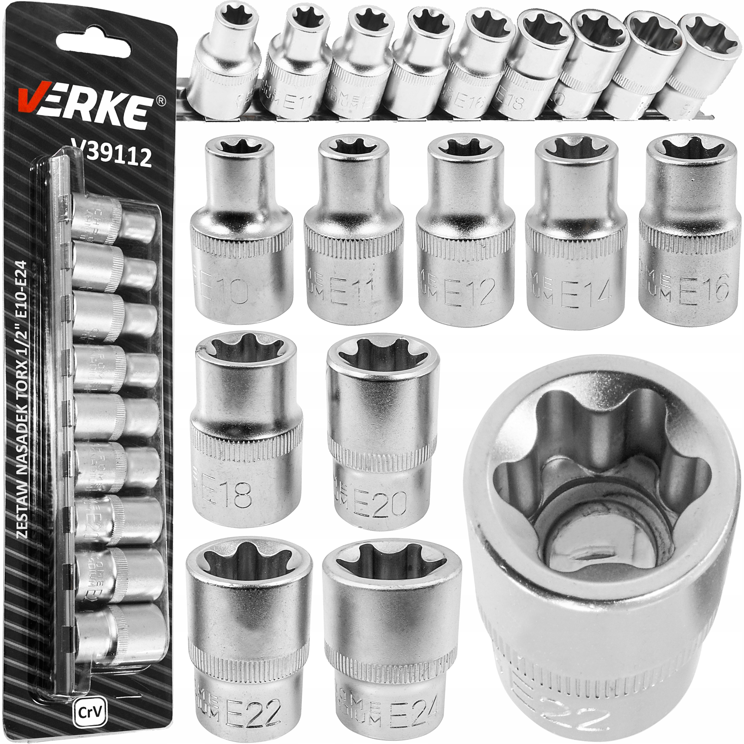 

Klucze Nasadowe Torx E10-24 Nasadki Zestaw Nasadek