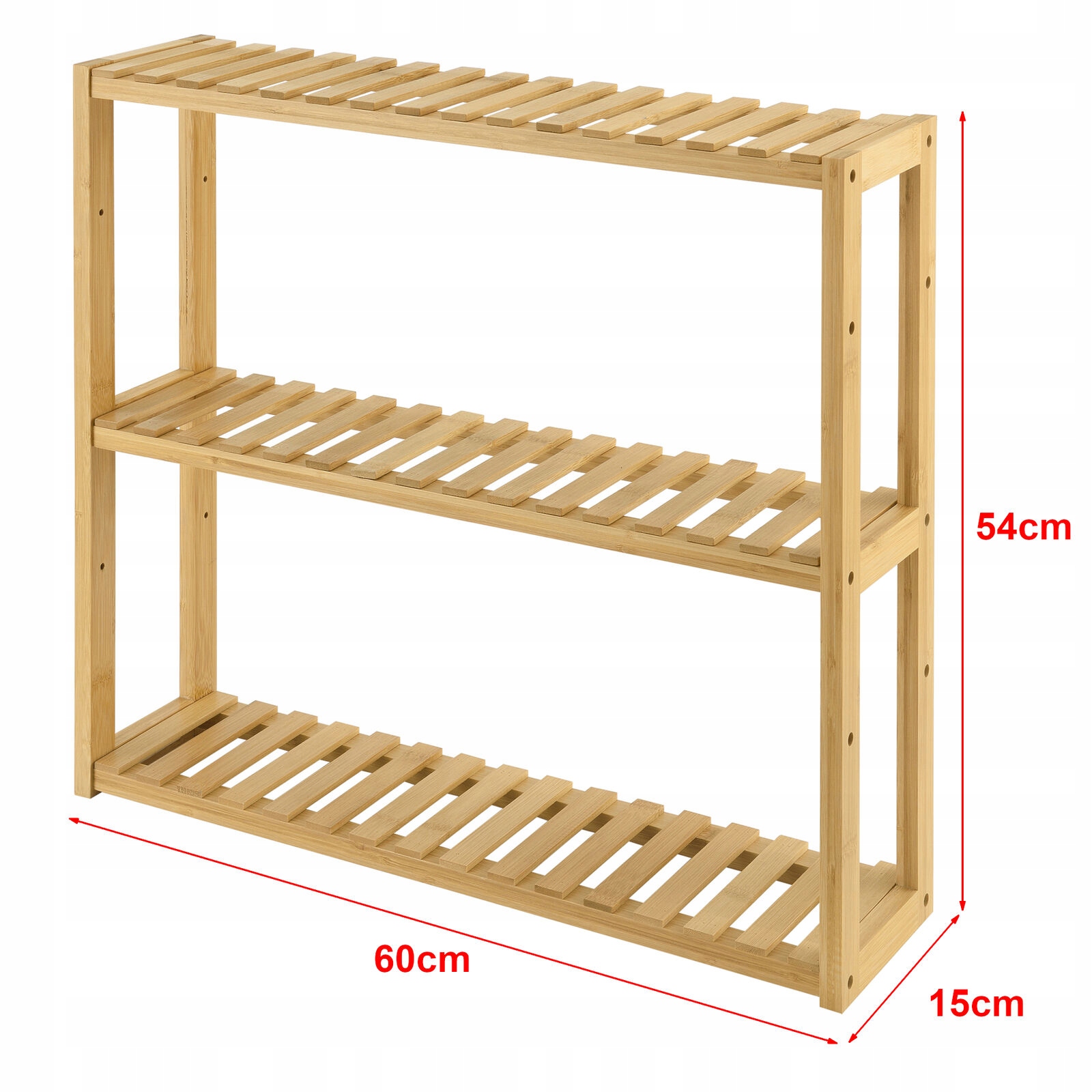 BAMBUSOWA PÓŁKA ŁAZIENKOWA WISZĄCA ŚCIENNA SZAFKA Szerokość mebla 60 cm