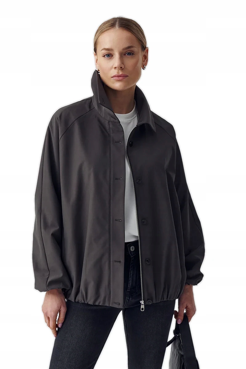 Dámská Jarní Bunda Šedohnědá, Volná, Dámská, Módní Dag Janbor M