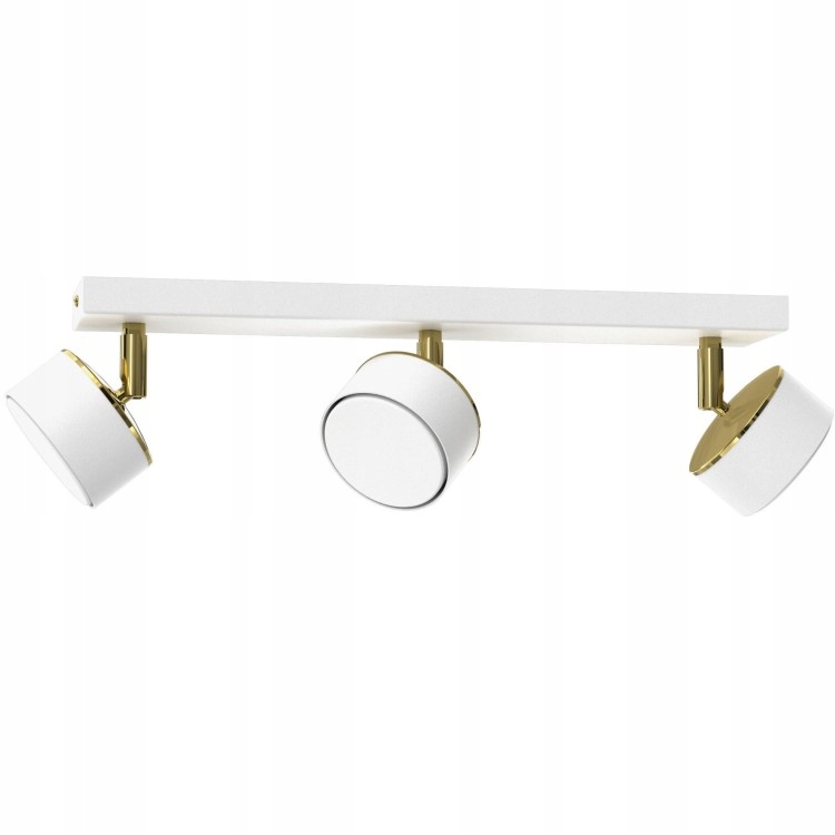 Stropní Svítidlo Axis Lišta 3x Spotová Kovová Nastavitelná Bílo Zlatá Obývací Pokoj