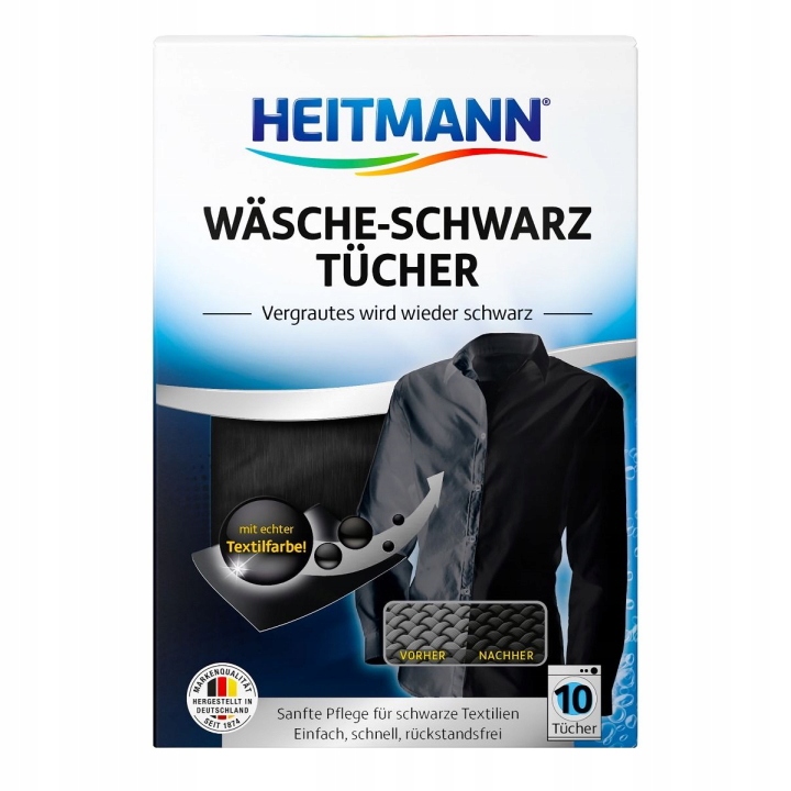 

Chusteczki prania wyłapujące czarne Heitmann De 10