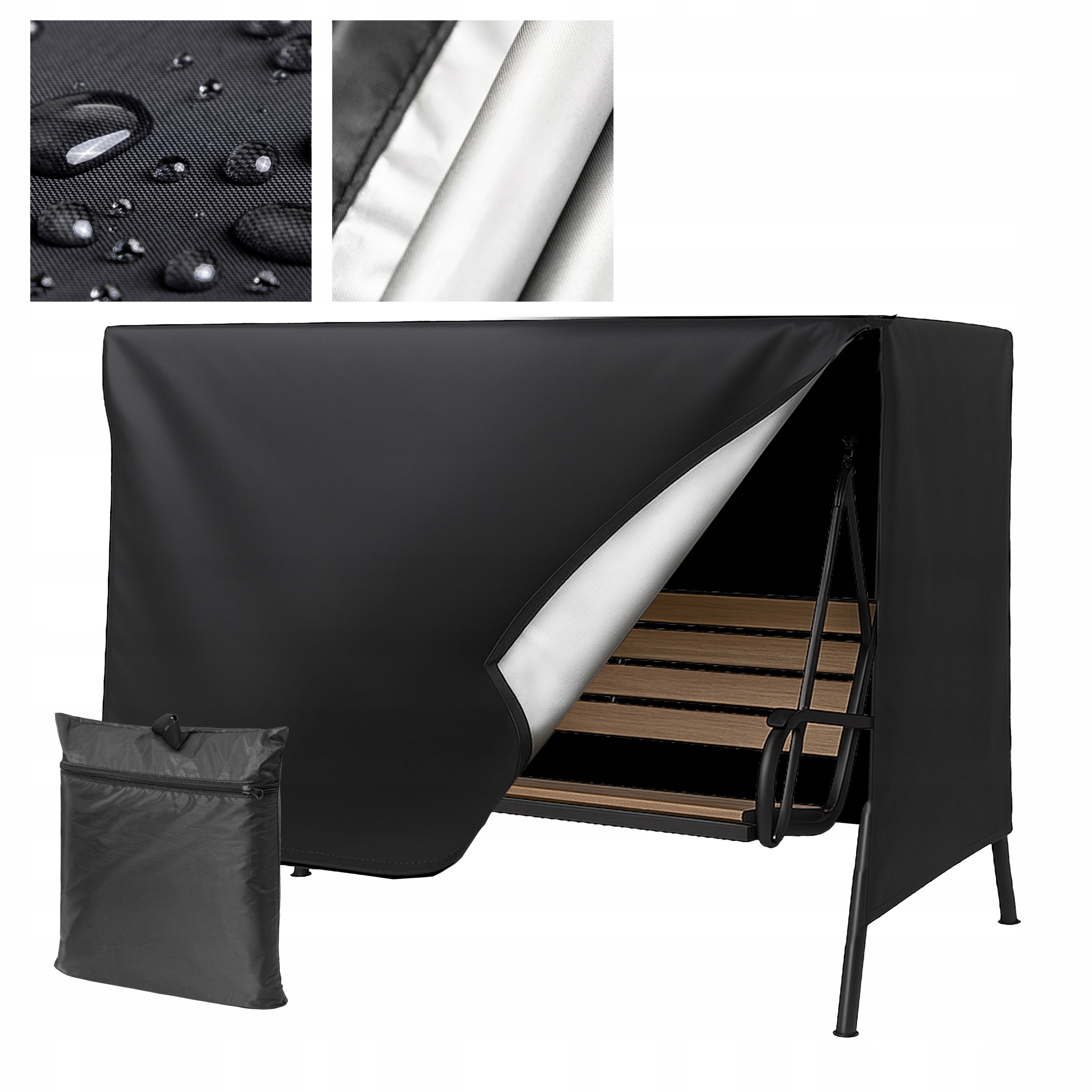 Pokrowiec Na Huśtawkę Ogrodową Wodoodporna Plandeka anty Uv Etui 230x150 cm