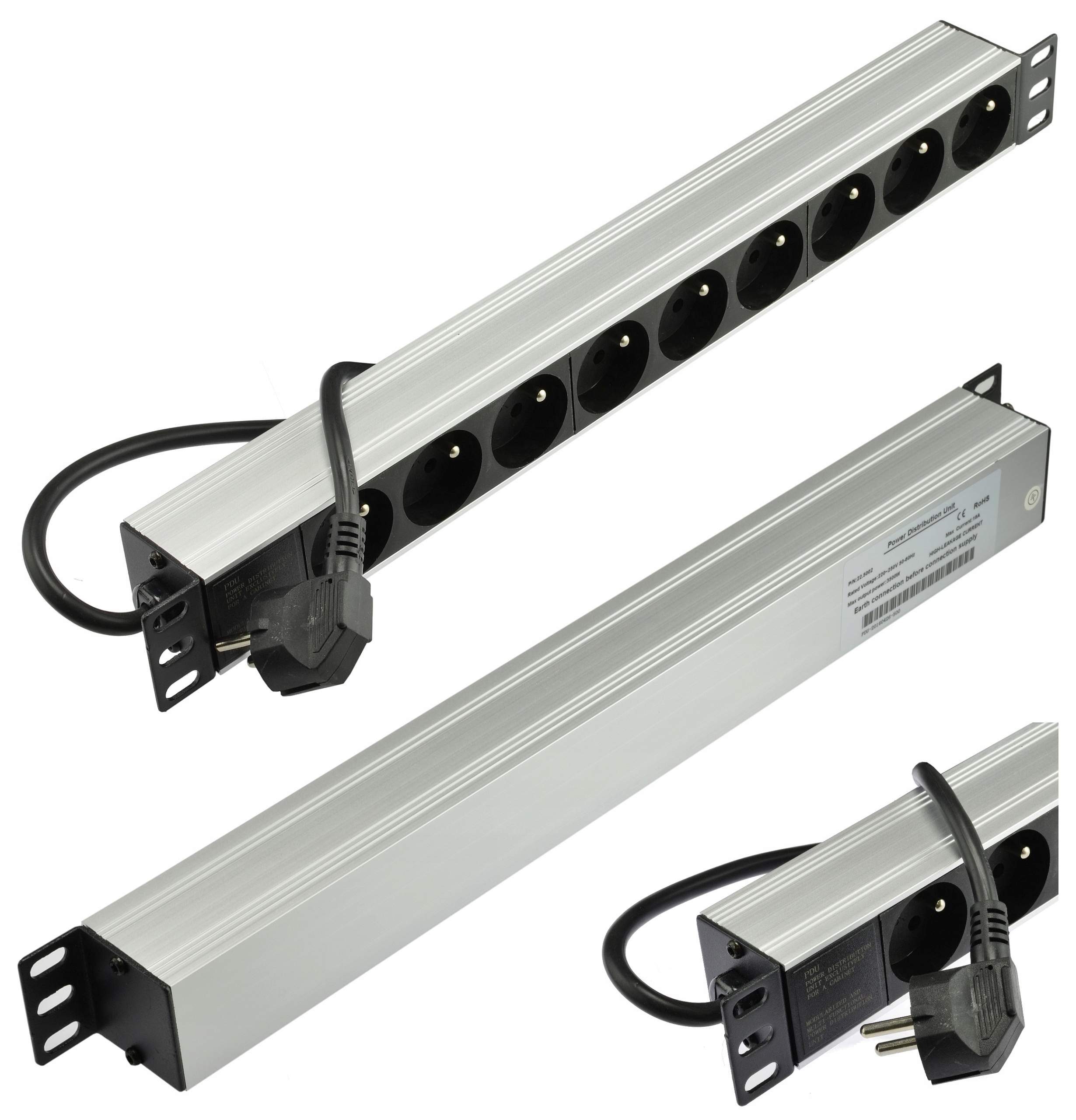 Neku Listwa zasilająca do szaf Rack 19'' 9 gniazd