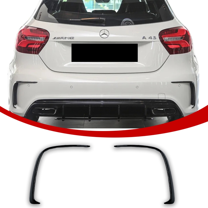 Mercedes A45 W176 Zadní Přívody Vzduchu Nárazník Polift Černý Lesk