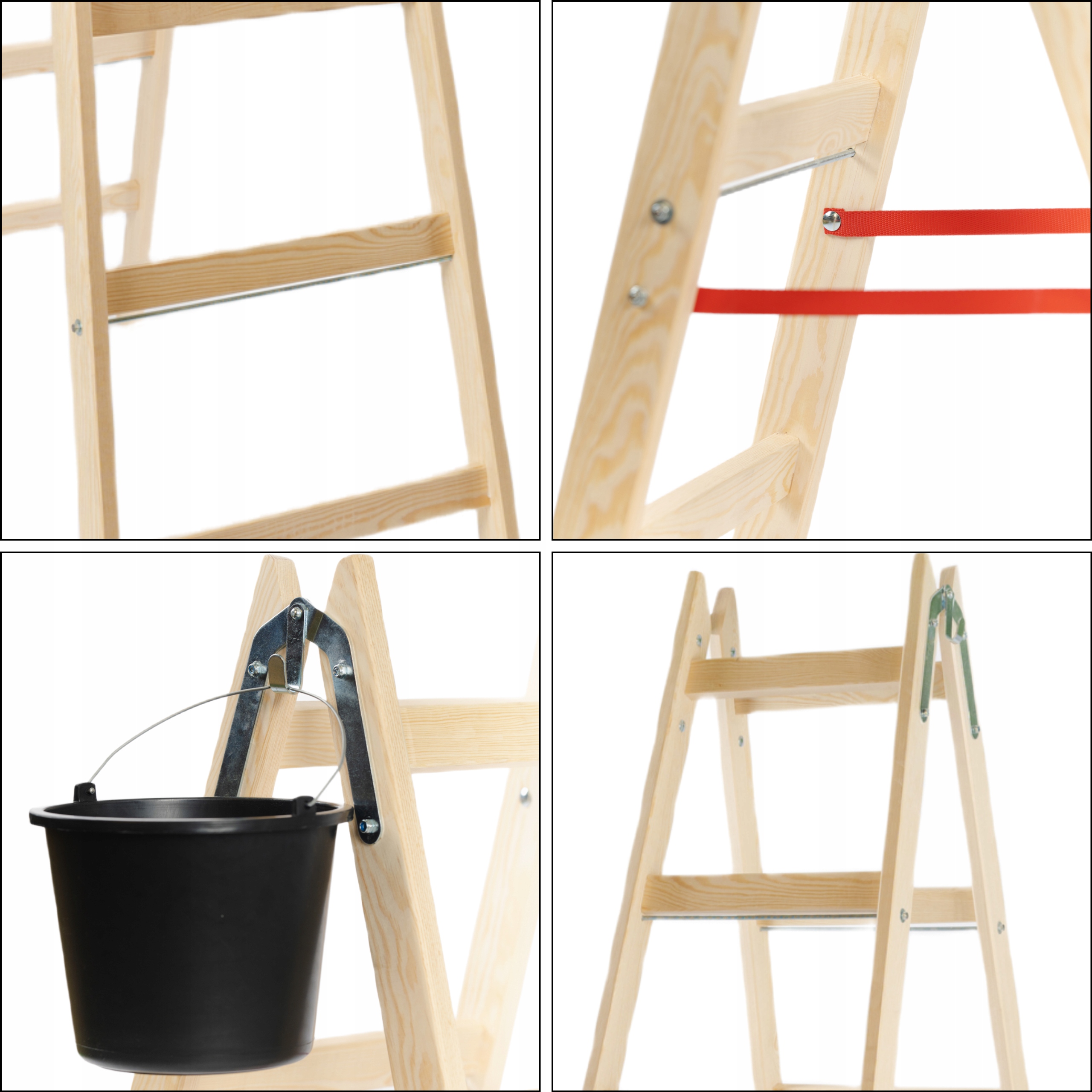 Drabina rozstawna drewniana malarska 2x5 150kg 3,05m + hak LADDERMAN EAN (GTIN) 5905562757353