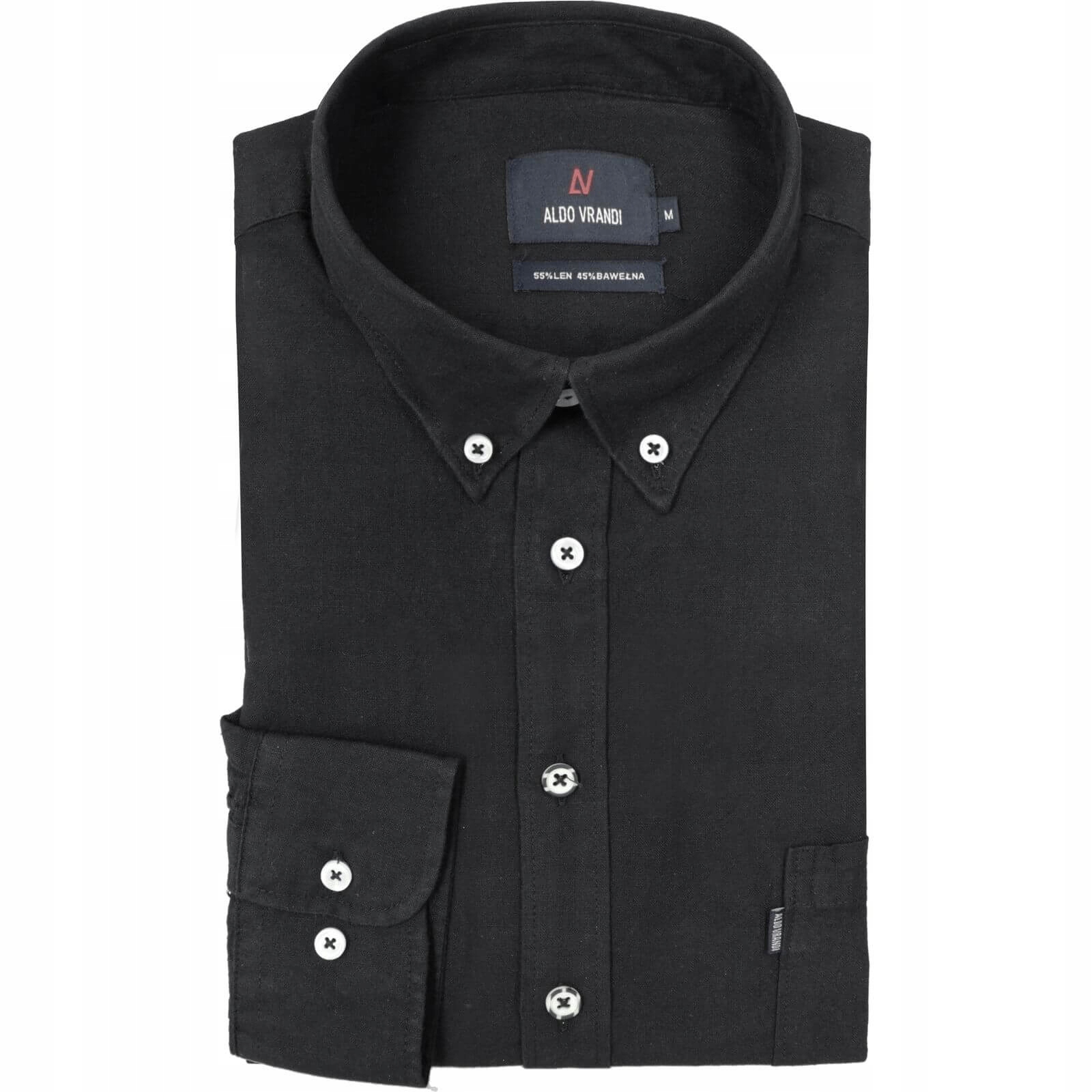 Lniana Koszula Męska z Długim Rękawem Aldo Vrandi Regular Fit XL_klatka_120