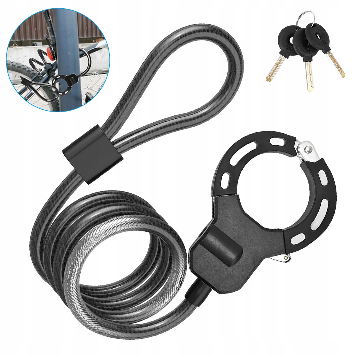 Zapięcie kajdankowe do hulajnogi elektrycznej Specjalny stalowy zamek 125cm