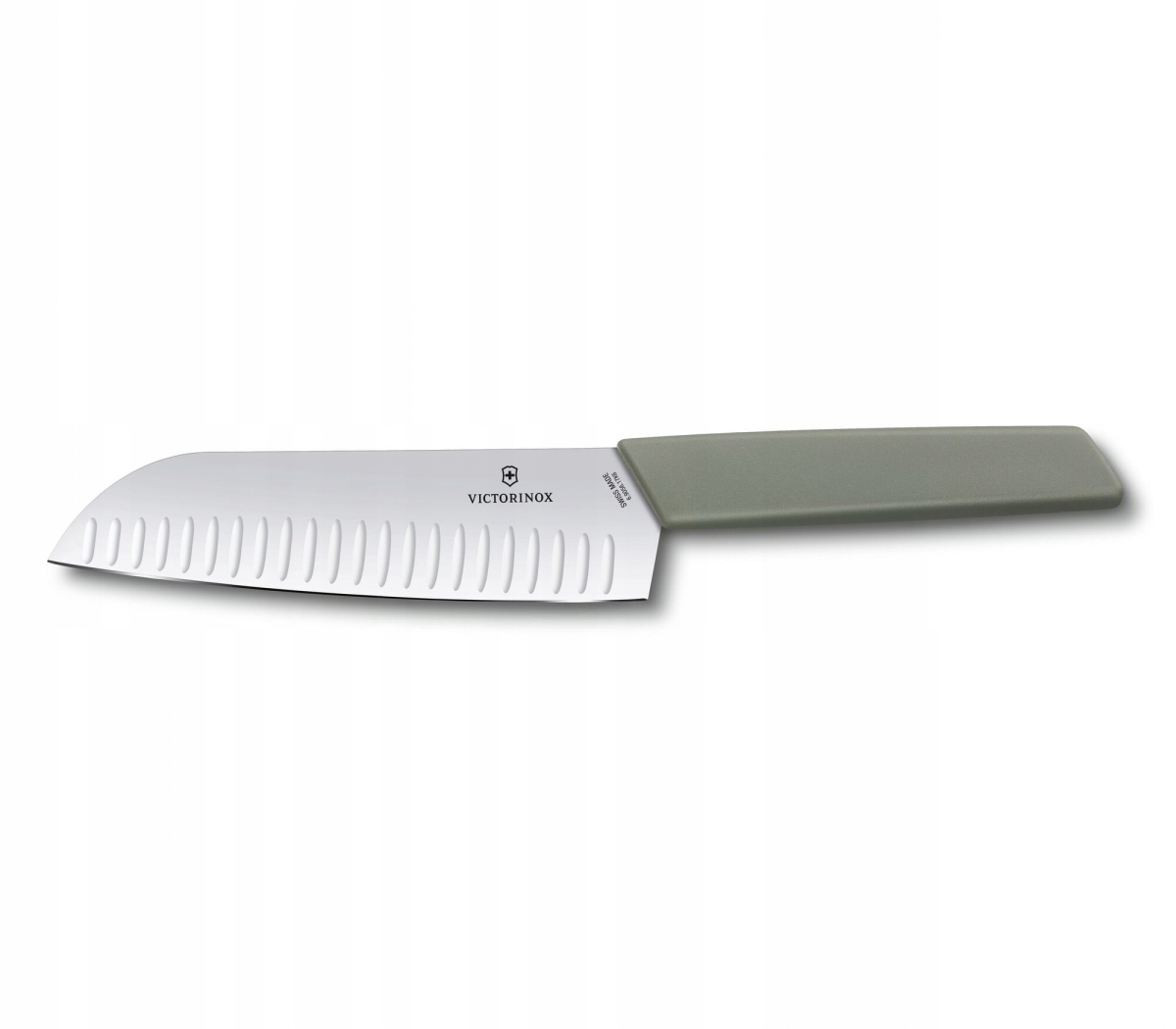 Nôž Santoku, ryhovaná čepeľ, 17 cm, olivový Victorinox 6.9056.17K6B