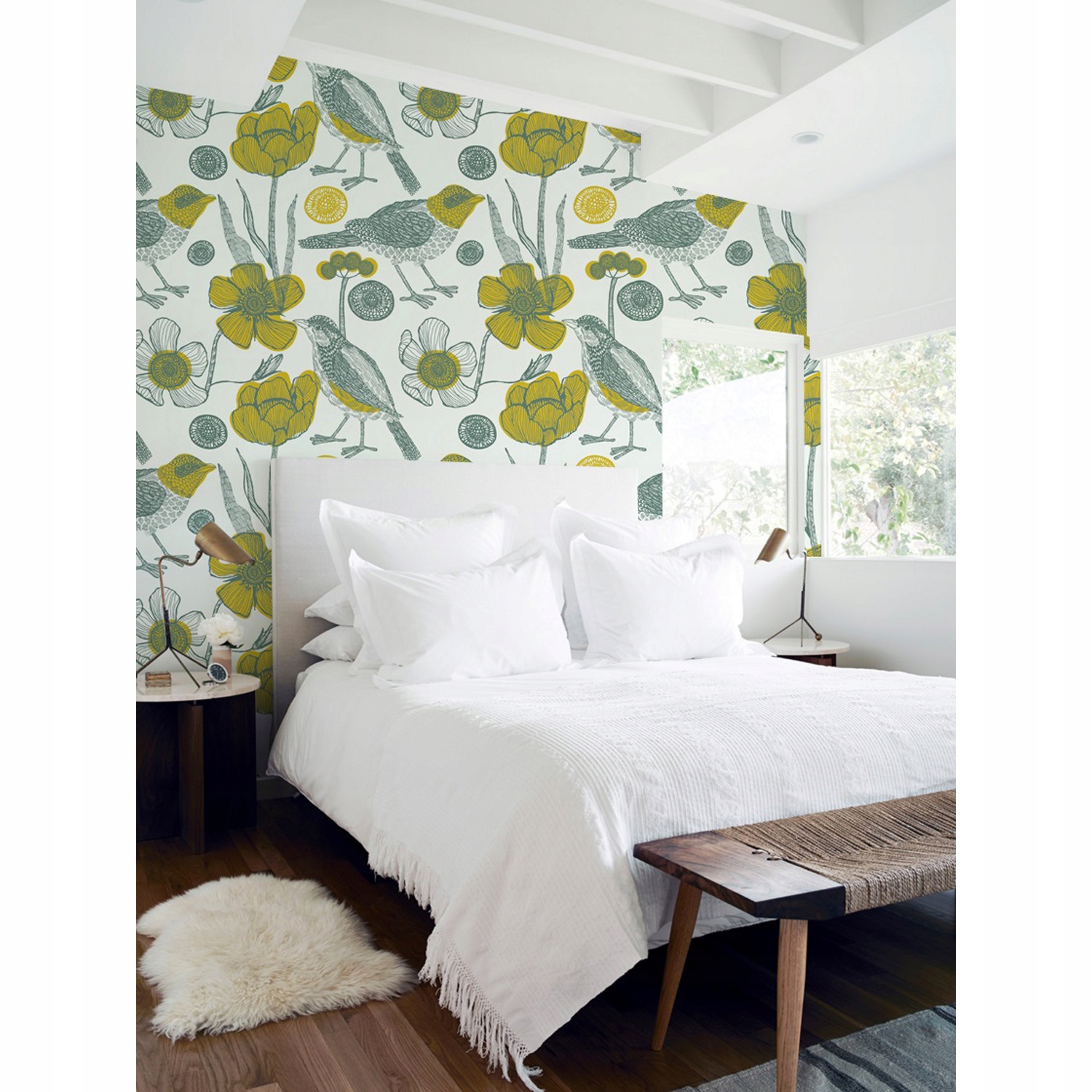 

Foto tapeta samoprzylepna Ogród i ptaki 104x70 cm