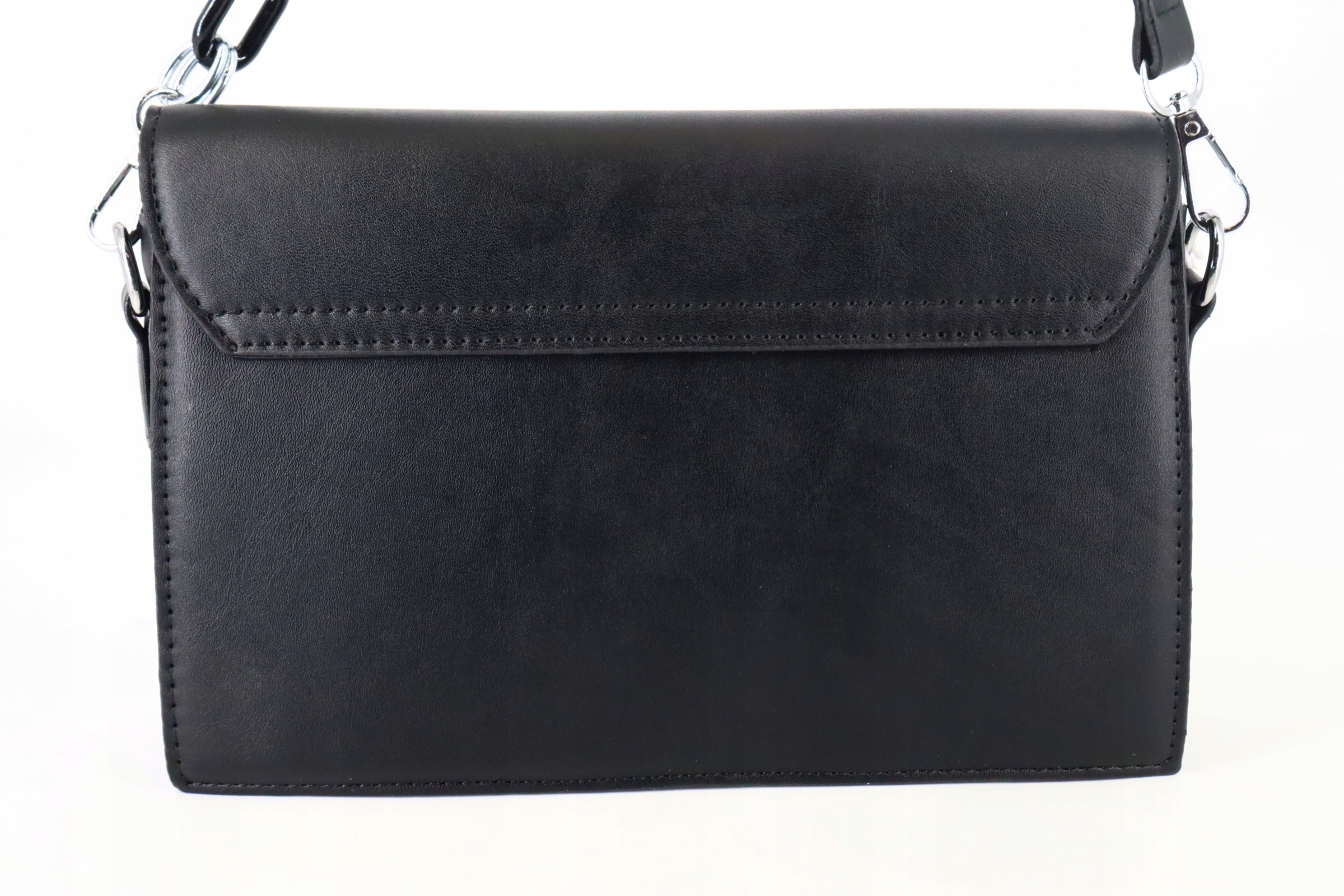 Torebka mała przewieszka z klapką miejska długi pasek + łańcuch BEŻOWA Model Torebka mała przewieszka