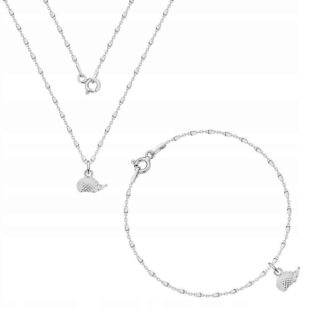 

Komplet srebrny z jeżykiem srebro 925 jeż jeżyk