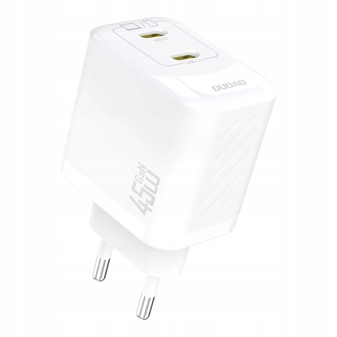 Ładowarka sieciowa Dudao A28PEU Pd 45W GaN 2xUSB biała
