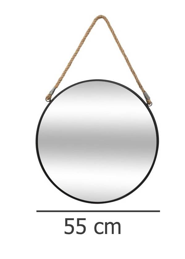 LUSTRO OKRĄGŁE Z LINĄ do zawieszenia LOFT 55cm Typ lustra ścienne