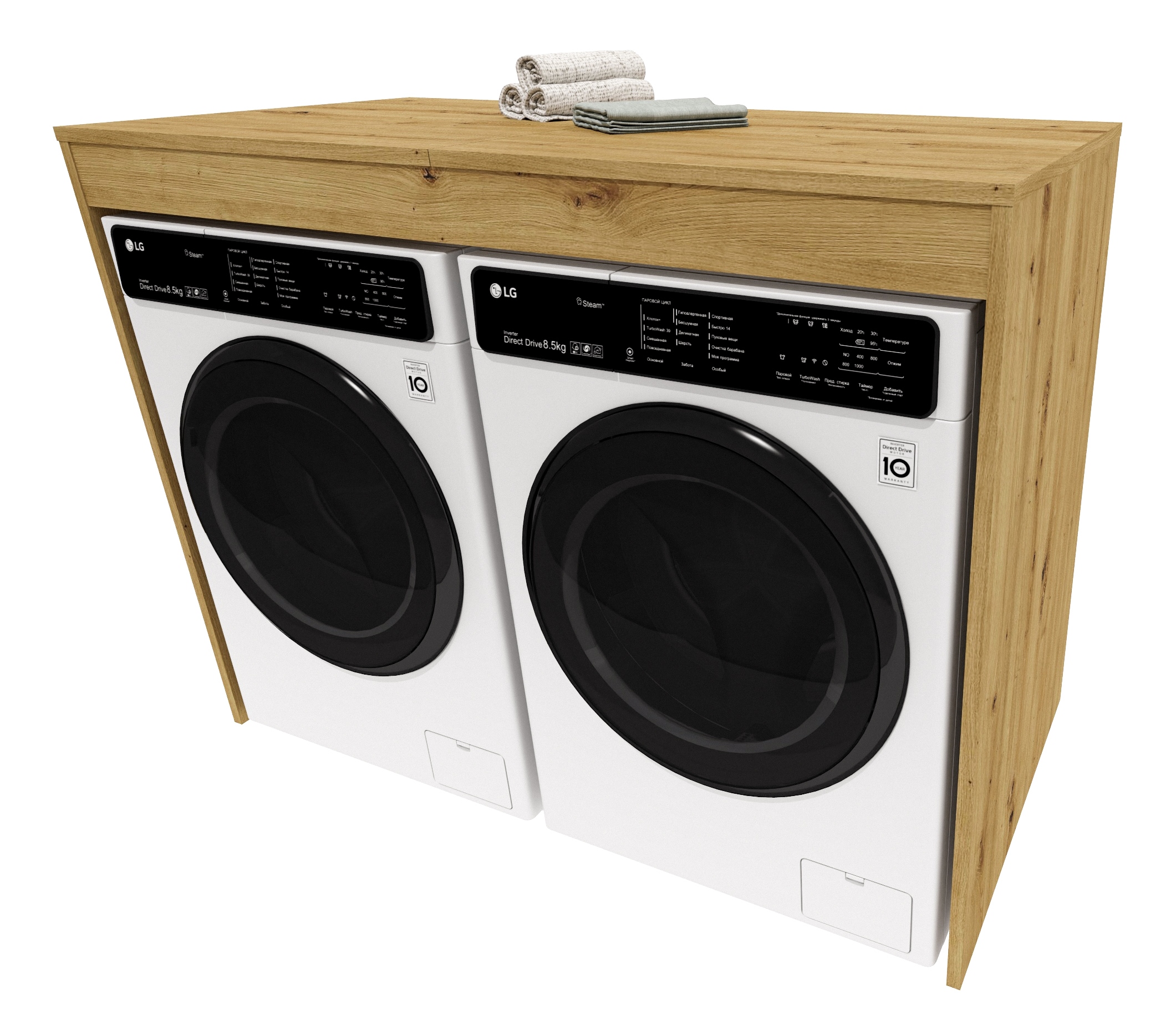 Skříňka pračka sušička regál koupelna zabudovaná úroveň dub artisan dvojitá