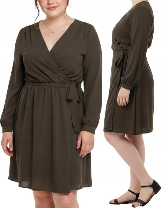 Šaty Midi Kopertová Hnědá Elegantní Barvy řasení velikost 48