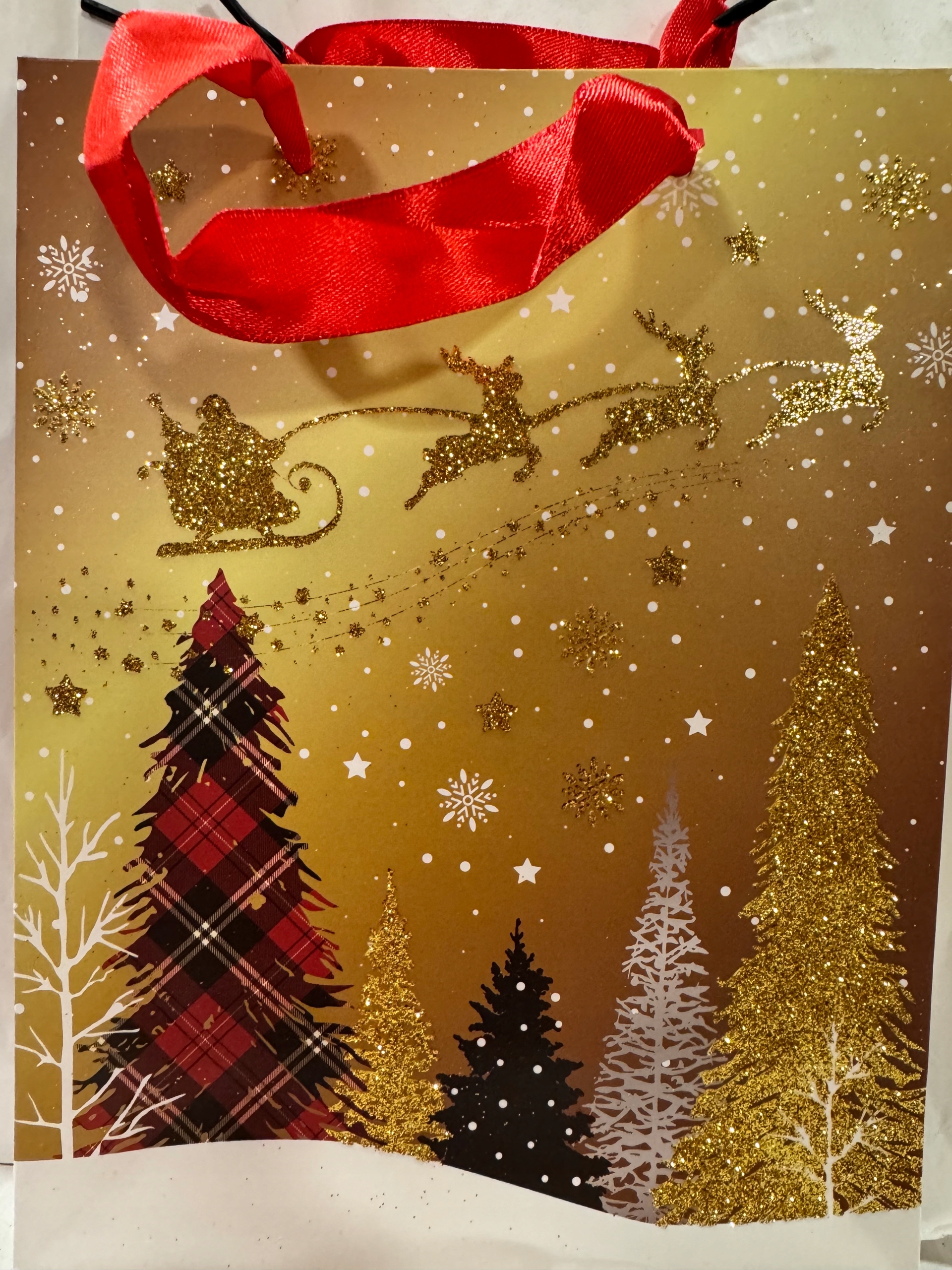 torebka prezentowa ok 26x32x10cm Mikołajki Boże Narodzenie sztywna