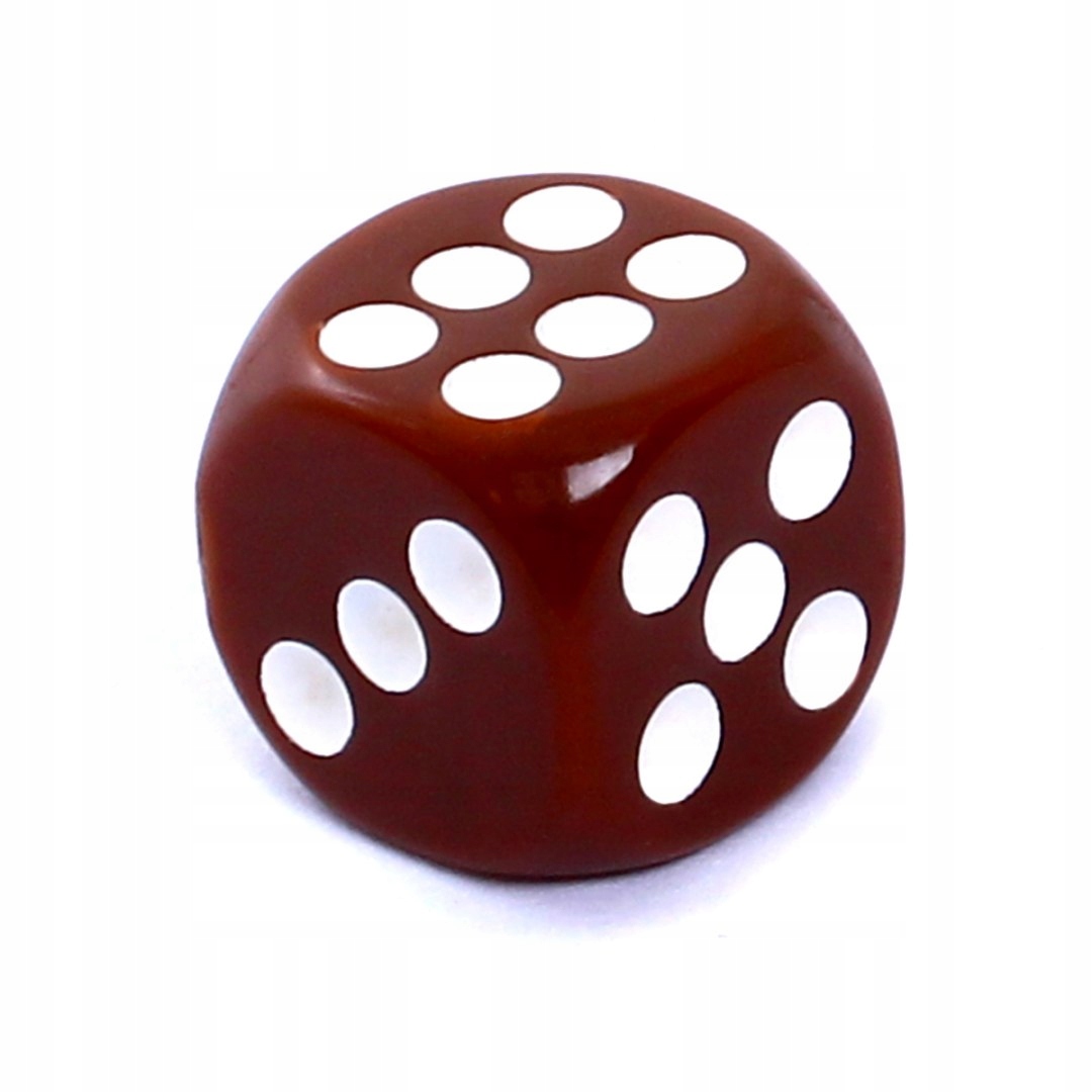 REBEL Kość K6 6 Ścian Oczka Brązowa 12mm