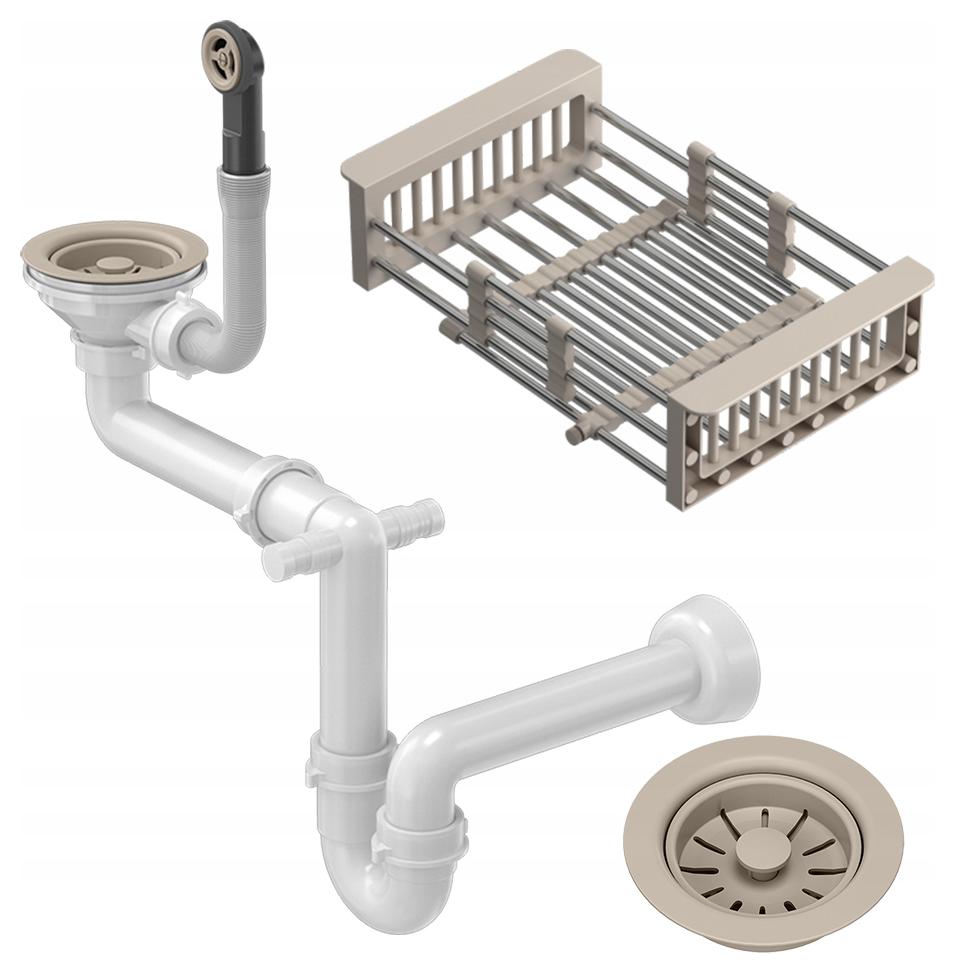 Sifón Do Umývadla 1KOM Béžový S Teleskopickým Odkvapkávačom