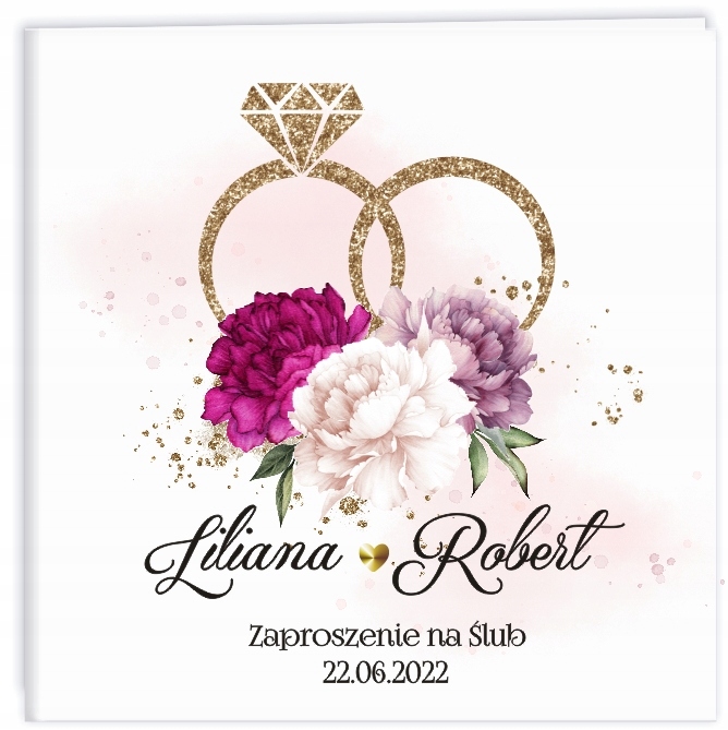 ZAPROSZENIA ŚLUBNE NA ŚLUB KLASYCZNE GLAMOUR "MW" Marka inny