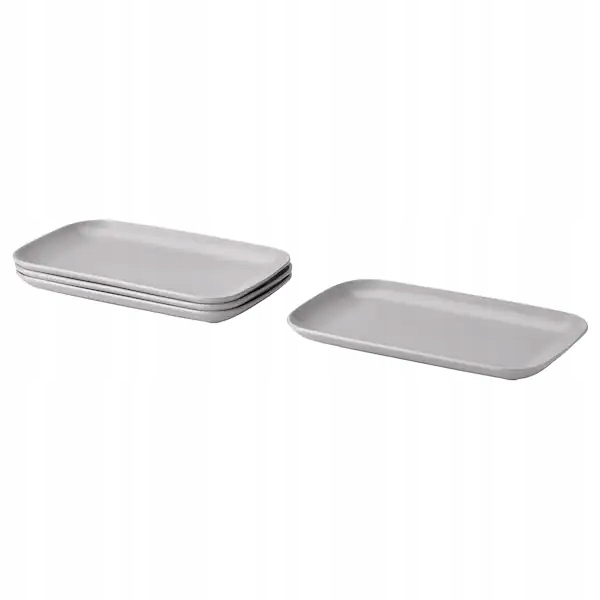 

Ikea Fargklar Talerz matowy jasnoszary 30x18 4szt