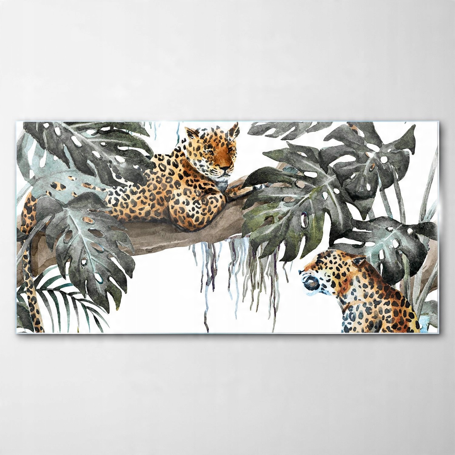 

Obraz na Szkle Dekor Akwarele Lampart Kot 120x60