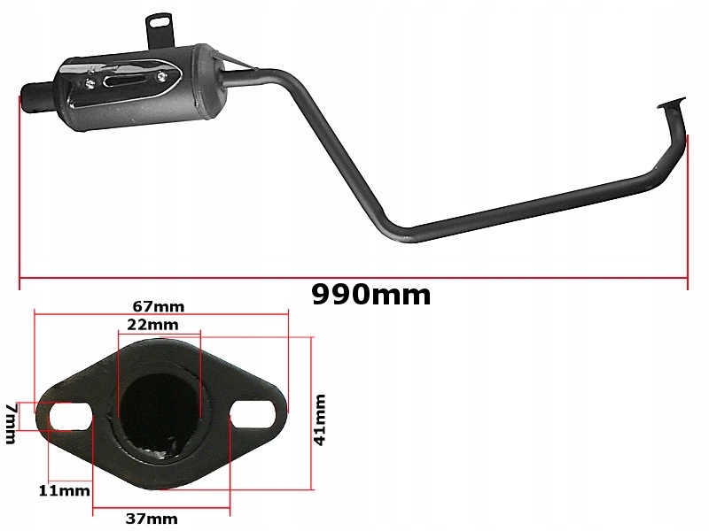 TŁUMIK ATV quad 150 180 gy6 bashan shineray barton