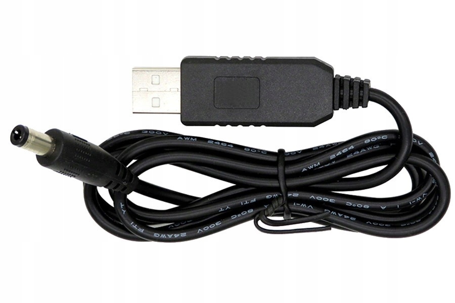 

513 Kabel Usb z Przetwornicą 12V 1A DC 2.1/5.5