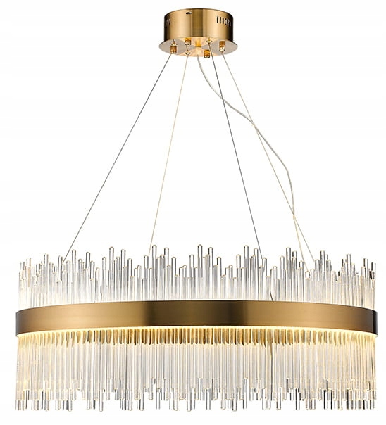 Żyrandol Led Delhi Crystal Rods Ø80 CM Kryształowy Mosiądz Szczotkowany